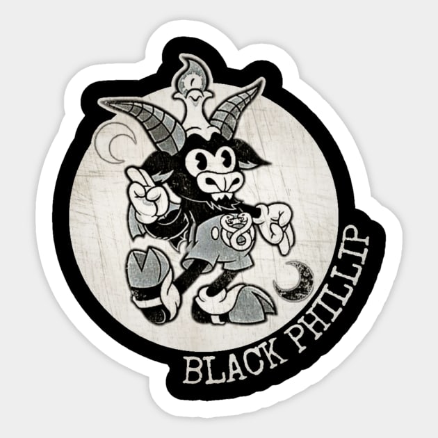 black phillip retro cartoon Sticker by hot_issue